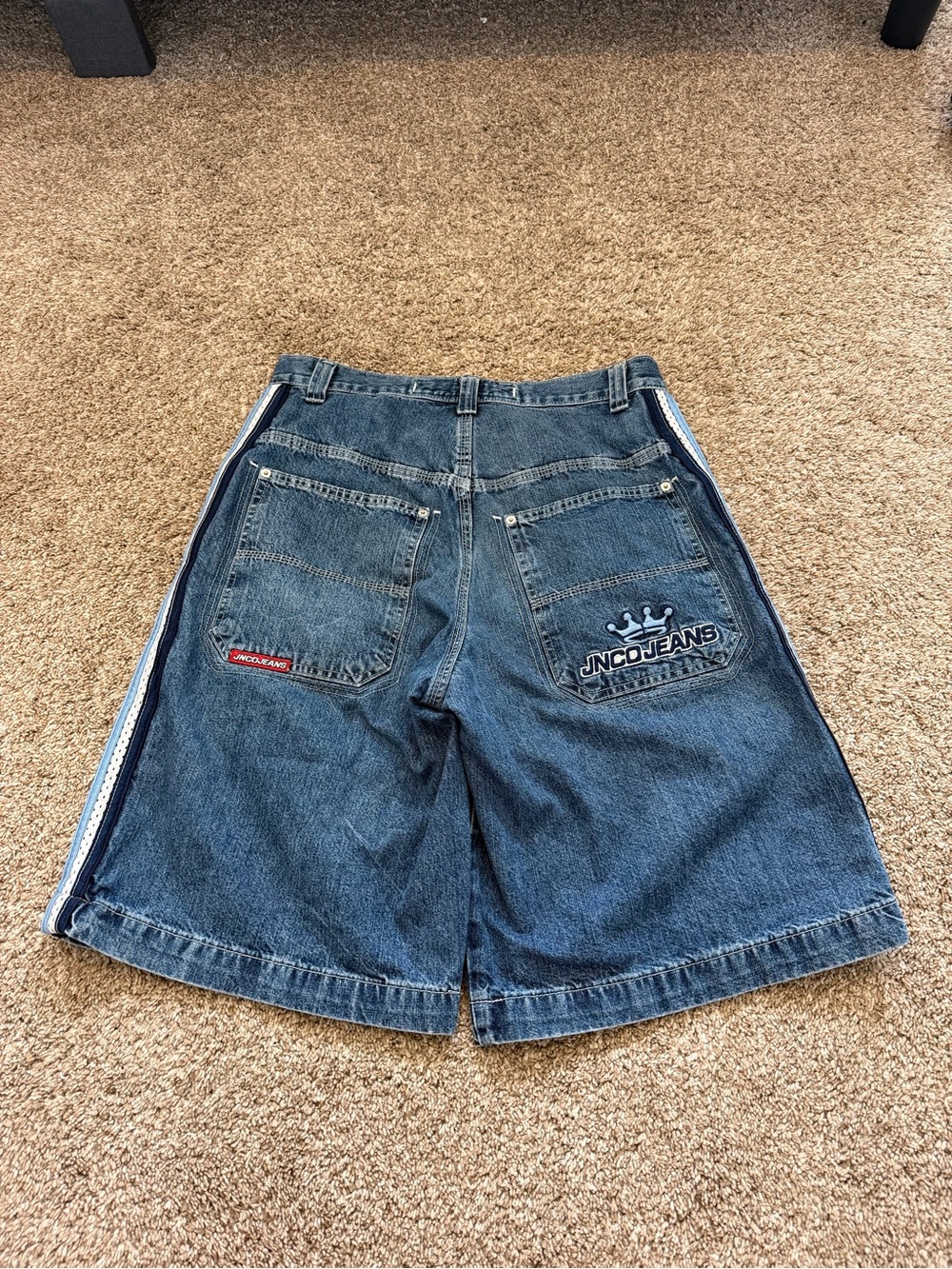 90s Jnco Grail side stripes jorts baggy size 33 good condition
